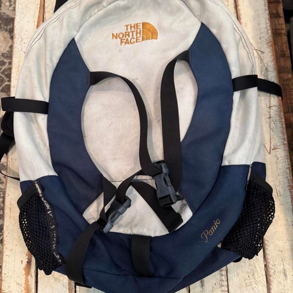 The North Face Panic Backpack Vintage Grey Navy Blue Outdoor Technical Daypack